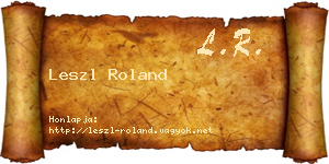 Leszl Roland névjegykártya